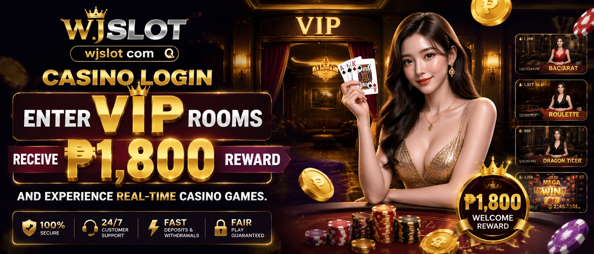 Live casino room selection on mobile